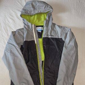 Boys Columbia Two-Tone Hooded Jacket with Green Lining